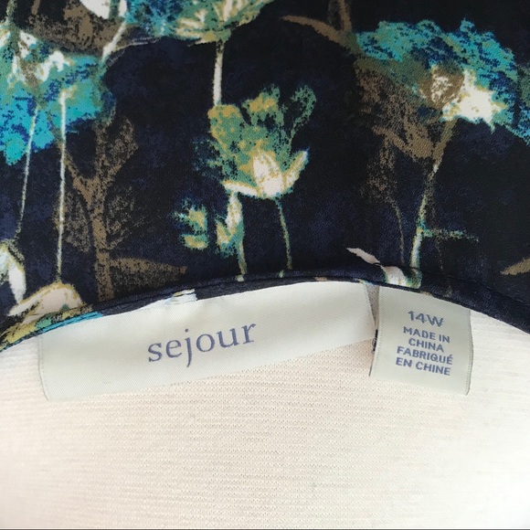 Sejour Floral Ruffled Top Nordstrom NWOT - Picture 3 of 5